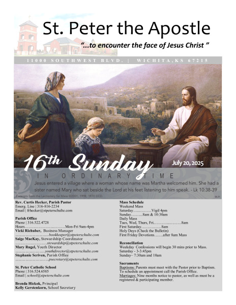 July 20, 2025 Bulletin